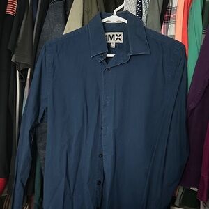 Express 1MX Navy Dress Shirt